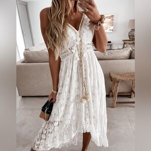 CUSPHE high low lace dress